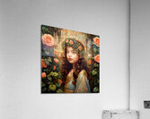 Art Nouveau Style Cute Girl in Rose Garden Painting Acrylic Print