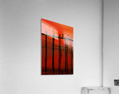 Monk crossing U-Bein bridge Acrylic Print
