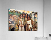 Beautiful Girls Multi Ethnic Best Friends in Village Painting Acrylic Print