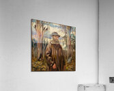 a rustic painting of a man with a long beard stan Acrylic Print