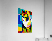 Colorful & Vibrant Retro Mid Century Modern Style Abstract Cat Painting Acrylic Print