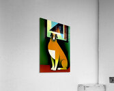 Abstract Vintage Style Mid Century Modern Surreal Dog Painting Acrylic Print