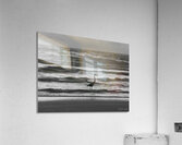 Great Blue Heron Wading for Breakfast ~ black and white North Padre Island Acrylic Print