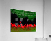 Larger Abstract Green and Red Melting Forest Acrylic Print