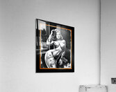 Vintage Black And White Sultry Pinup Glamour Girl Nude Gorgeous AI Concept Art by Xzendor7 Acrylic Print