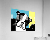 Boston Terrier Geometric Abstract Acrylic Print