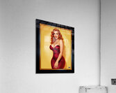 Isabella Rosalie Moreau In A Stunning Velvet Red Dress With Fiery Red Curls Gorgeous AI Concept Art by Xzendor7 Acrylic Print