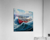 Red Boat in Turbulent Waters Acrylic Print