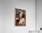 Wooden Elegance: A Portrait of Timeless Beauty Acrylic Print