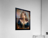 A Timeless Portrait of Anna-Marie in a Gold Embroidered Teal Dress Enchanting AI Concept Art by Xzendor7 Acrylic Print