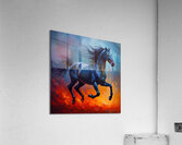 Majestic Black Horse Poster – Fiery Abstract Art Print Acrylic Print