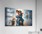  Little Girl Playing the Flute in an Old European Street Acrylic Print