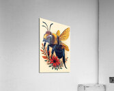 Vibrant Bumblebee and Floral Art Poster – Nature-Inspired Wall Decor Acrylic Print