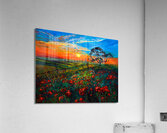 Vibrant Sunset Over Fields - Colorful Landscape Art Acrylic Print
