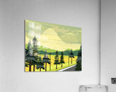 Stylized Mountain Landscape - Modern Nature Illustration Acrylic Print