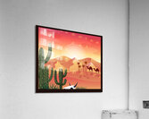 Vibrant Desert Sunset - Colorful Cactus Landscape Art Acrylic Print