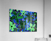 Abstract Blue and Green Florals Acrylic Print