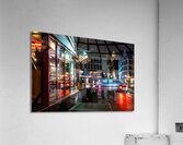 Night shot of restaurant and blurred car lights on a main street in Tübingen Acrylic Print