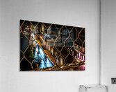 Night shot of blurred car lights on a main street in Tübingen Acrylic Print