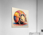 Default A cartoon armadillo curled up in a ball w Acrylic Print
