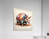 Default A cartoon armadillo curled up in a ball w Acrylic Print