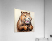 Default A cartoon beaver with its teeth chatterin Acrylic Print