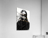 Blindfolded Gothic Woman – Cracked Porcelain Look in Dark Fantasy Style Acrylic Print