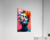 Neon Pulse: Explosive Portrait of Feminine Power & Color Acrylic Print
