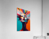 Neon Pulse: Explosive Portrait of Feminine Power & Color Acrylic Print