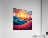 Dreamscape Horizon – Abstract Sunset Over Painted Hills Acrylic Print