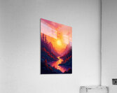 Radiant Wilderness – Sunset River in a Surreal Mountain Valley Acrylic Print