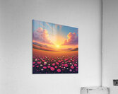 Golden Bloom – Sunset Over a Field of Wildflowers Acrylic Print