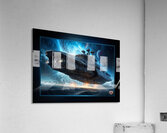 The Giant Interstellar Epilan Starcruiser Above Ocean Waves Mesmerizing AI Concept Art by Xzendor7 Acrylic Print
