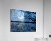 Eerie Moon Over Water Acrylic Print