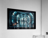 Astronaut Rescue Crew Marching Through a Futuristic Starship Corridor AI Concept Art by Xzendor7 Acrylic Print
