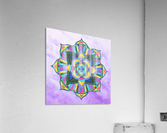 Hand Painted Mandala Watercolor Meditation on Purple  Acrylic Print