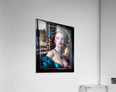 Mesmerizing Portrait Of Matera Veridia In Teal Silk And Gold Embroidery Captivating AI Concept Art by Xzendor7 Acrylic Print