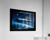 Exploration Vessel Eberus Cortan Orbiting Planet Zephius Captivating AI Concept Art by Xzendor7 Acrylic Print