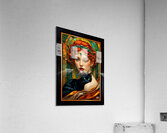 Belle Epoque Portrait Of Ellsie Rhyline And Her Black Cat Captivaing AI Concept Art by Xzendor7 Acrylic Print