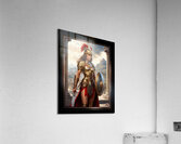 Golden Vision Of The Akladia She Warrior Guardian Captivating AI Concept Art by Xzendor7 Acrylic Print