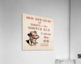 1950s Sooner Red Corduroy Hats Ad  Acrylic Print