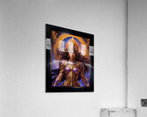 Lyraethia Aeraviel Celestial Guardian Golden Portrait Captivating AI Concept Art by Xzendor7 Acrylic Print