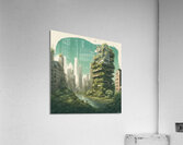 Nature reclaiming cities. Illustration style Acrylic Print
