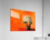 orange pansies acrylic painting Acrylic Print
