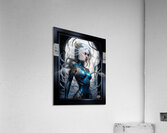 The Azure Mystical Sentinel Nyxandra By The Arch Of Noss Mesmerizing AI Concept Art by Xzendor7 Acrylic Print