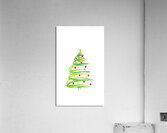 Christmas tree with decoration watercolor painting Acrylic Print