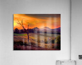 Serene Sunset over Rolling Fields Acrylic Print