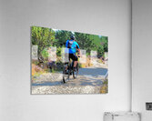 Abstract Cyclist on a Scenic Mountain Trail                                                                                                                      Acrylic Print