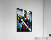 Epic Knight with Flaming Sword – Medieval Fantasy Warrior Art Acrylic Print