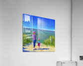 Together walking through the sand dunes Acrylic Print